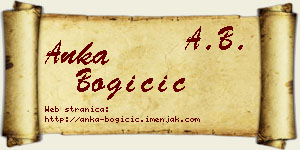 Anka Bogičić vizit kartica